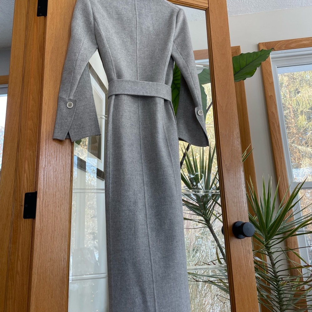 Helmut Lang Light Gray Wool Trench Coat - Picture 5 of 6